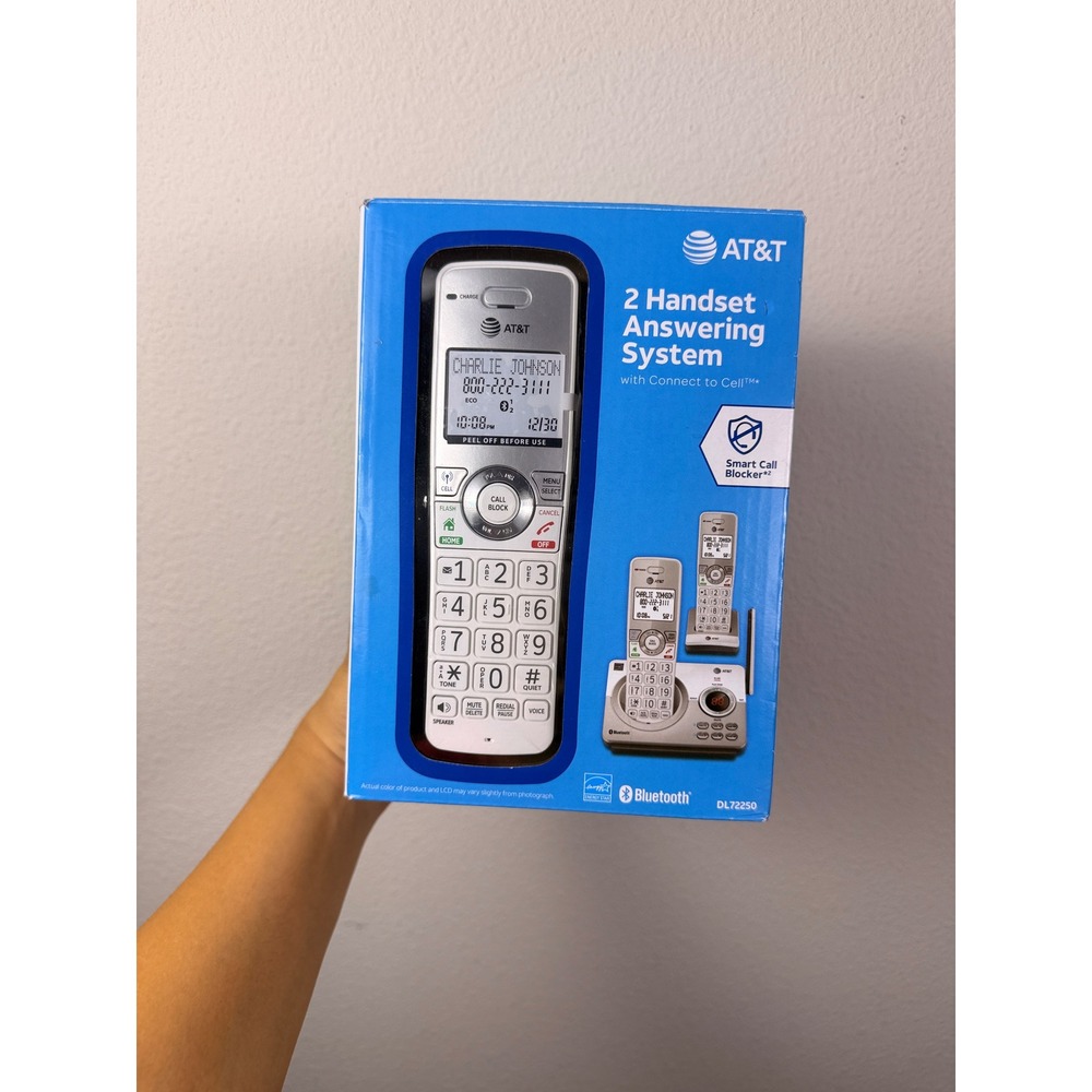 Open Box AT&T DL72250 2Dual Handset Bluetooth Answering System Cordless Like New
